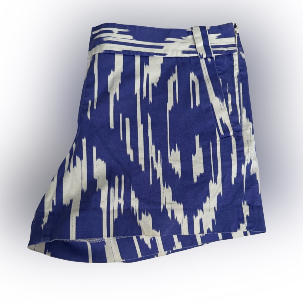 J.Crew Stretch Shorts – Blue & White Ikat Print – Women’s Size 14
